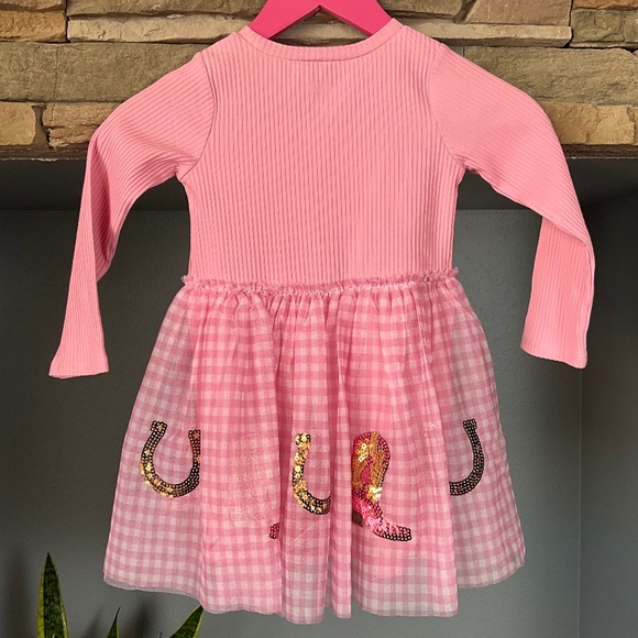 NWT Mud Pie Sequin Western Tutu Dress Cowgirl Birthday Party Plaid Pink 2T-3T - Picture 5 of 10
